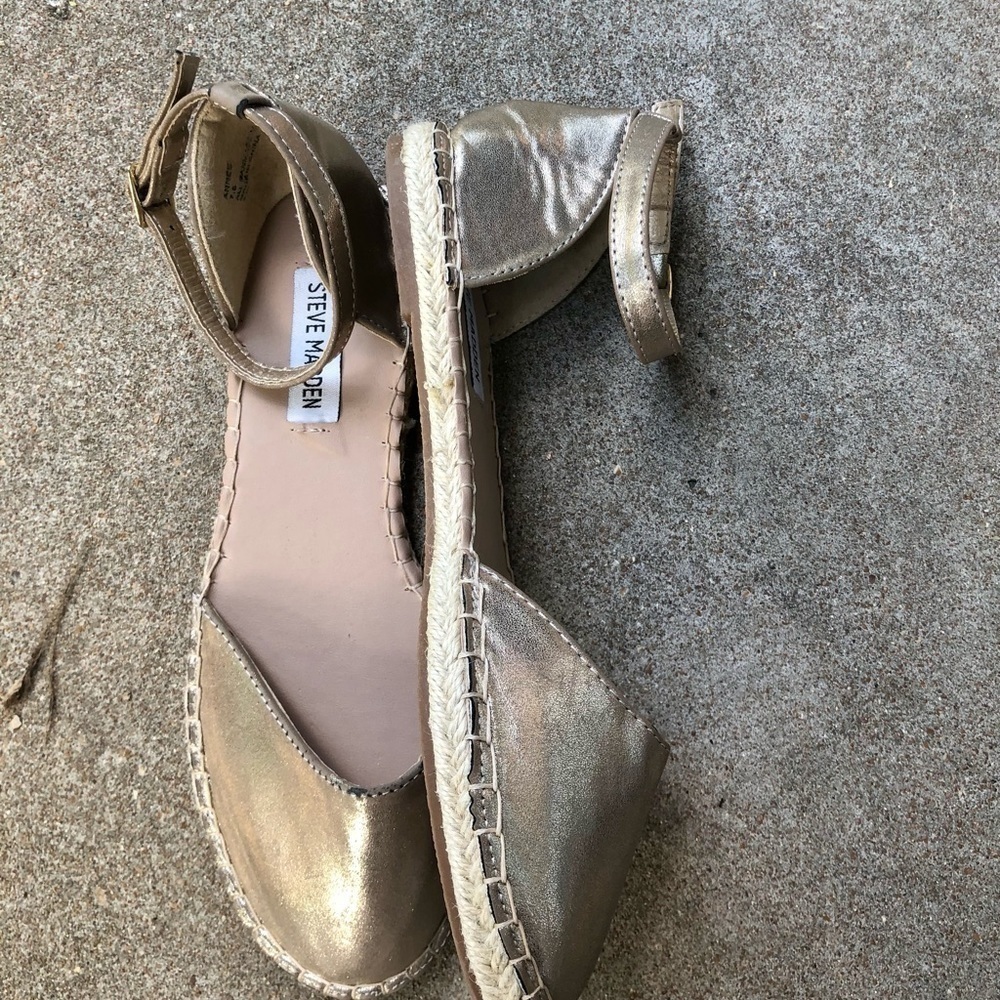 Steve Madden metallic golden espadrille flats - Picture 2 of 8